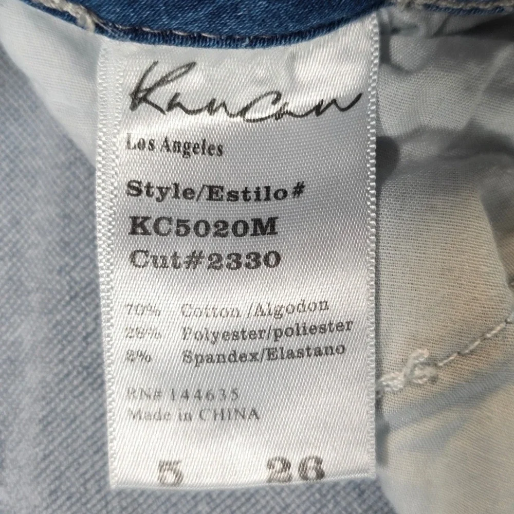 KanCan Womens Medium Wash Denim Bermuda Shorts Mid Rise Stretch Size 5 (26)